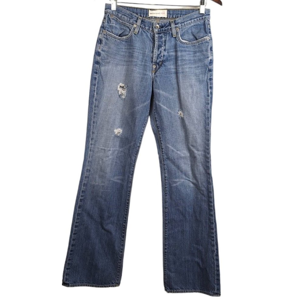 Paper Denim & Cloth Women's Size 30 Distressed Flare Blue Jeans